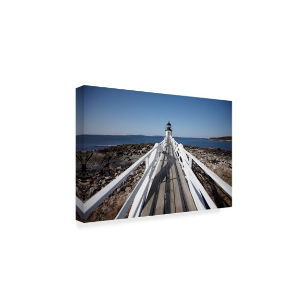 American School 'Maine Light House Walkway' Canvas Art,30x47